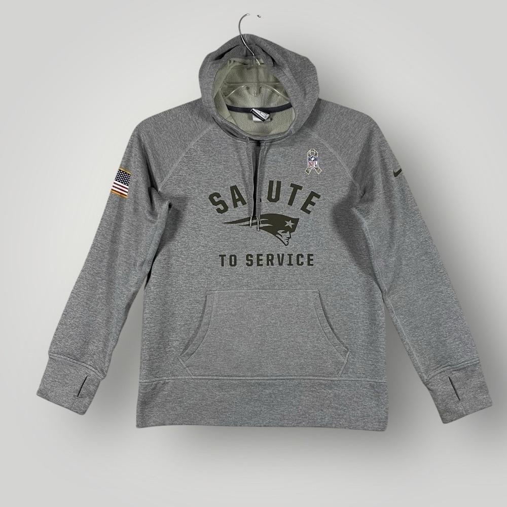 Nike Womens Md Salute To Service New England Patriots Football Hoodie Sweatshirt